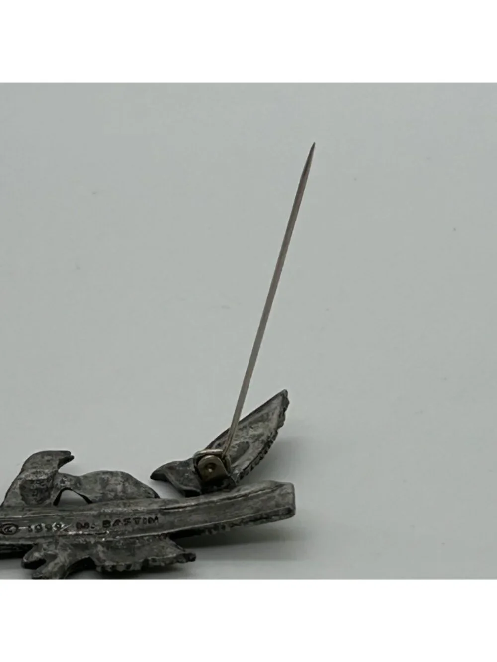 Pewter Bird Brooch M Bastian Vintage Pin 1999 Nature-Inspired Design